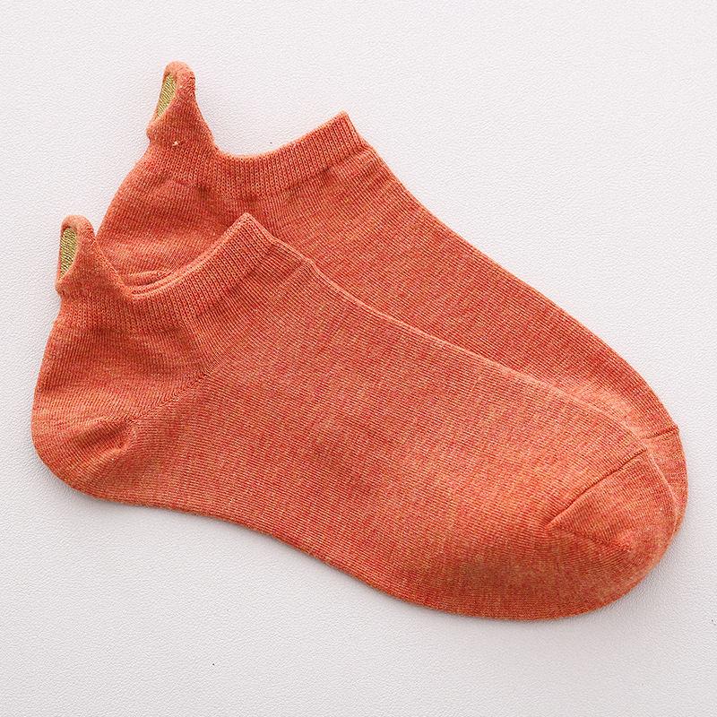 Cute Embroidery Love Heart Socks Fashion Funny Sokken Heel With Glitter Gold Silk Red Heart Ankle Socks Dropship