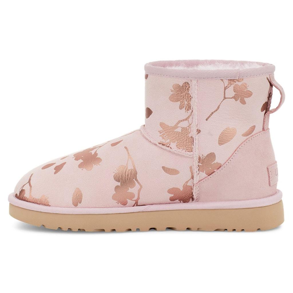 UGG Классический Мини Цветочный Фольга Розовый Красный Флисовая Подкладка Женский 1118163-SLPN