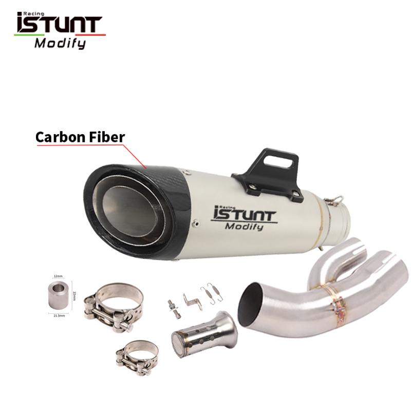 For BMW S1000XR 2015 2016 2017 2018 2019 Carbon Fiber Muffler Mid Link Pipe Motorcycle Exhaust Escape Full System 51mm DB Killer