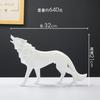 Geometric Art Growl Wolf Statue Resin Animal Figurine Crafts Home Living Room Desktop Office Bookshelf Decor Sculpture Ornaments