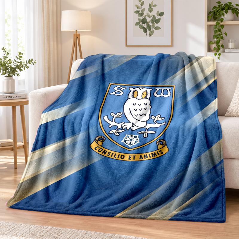 Sheffield Wednesday Printed Flannel Blanket Warm Comfort Bed Throw For Indoor Home Decoration