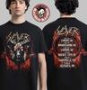 Мерч Slayer Прощальный тур 2025 Арт с головой Бафомета С датами тура Унисекс Футболка Унисекс Футболка