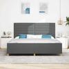 Bed Frame with Headboard Dark Gray 200 x 200 cm Fabric