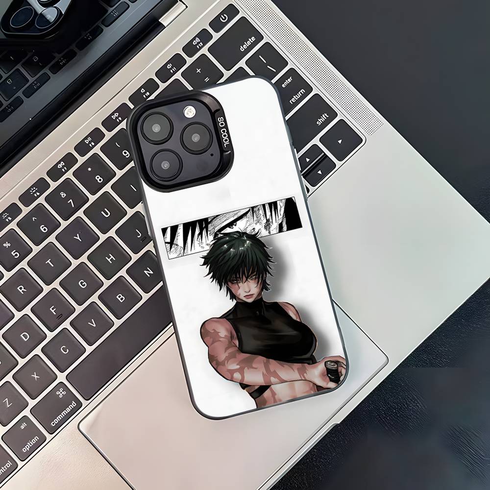 Аниме M-Maki ZeninS Для iPhone 17,16,15,14,13,12,11,Pro,MAX,Plus Черный Ударопрочный Конфетный Матовый Чехол