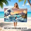 Truck Car Theme Soft Beach Towel Personalized Custom Name Text Towel Portable for Beach Pool Travel