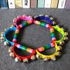 Children's Colorful Wooden Hand Rattle - Educational Toy Instrument with Leather Strap & Five Bells