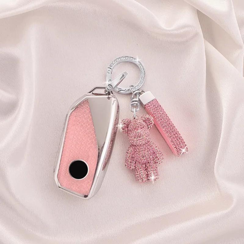 BBKC8 Luxury Diamond Pattern TPU for BMW X1 U11 X7 G07 XM G09 I7 7 Series G70 LCI IX I20 U06 G81 M3 2023 Remote Car Key Case Cover