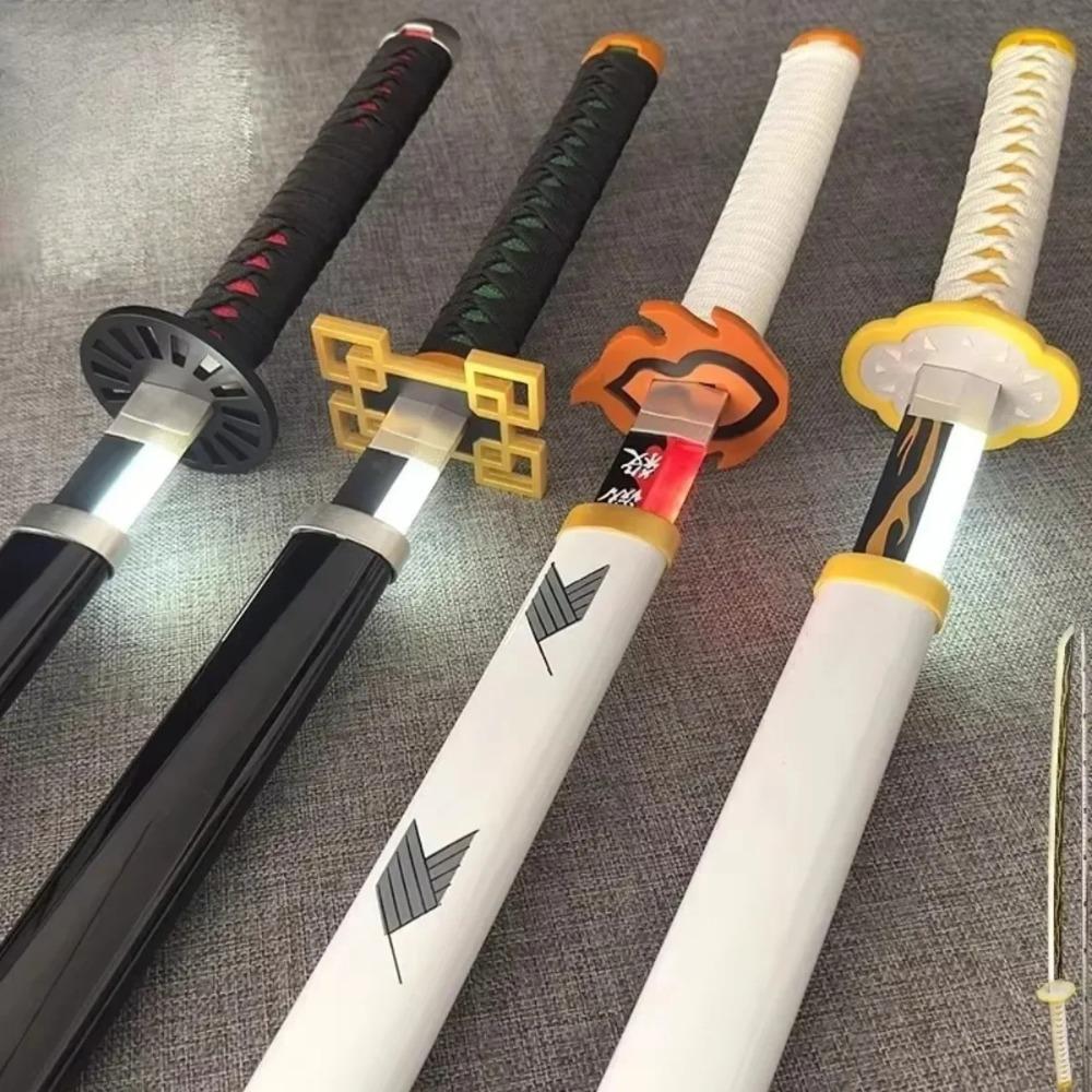 40in Glow Katana Led Light Wood Mitsuri Sword Anime Cosplay Knife Real Size Japanese Katana Samurai Lightsabre Toy