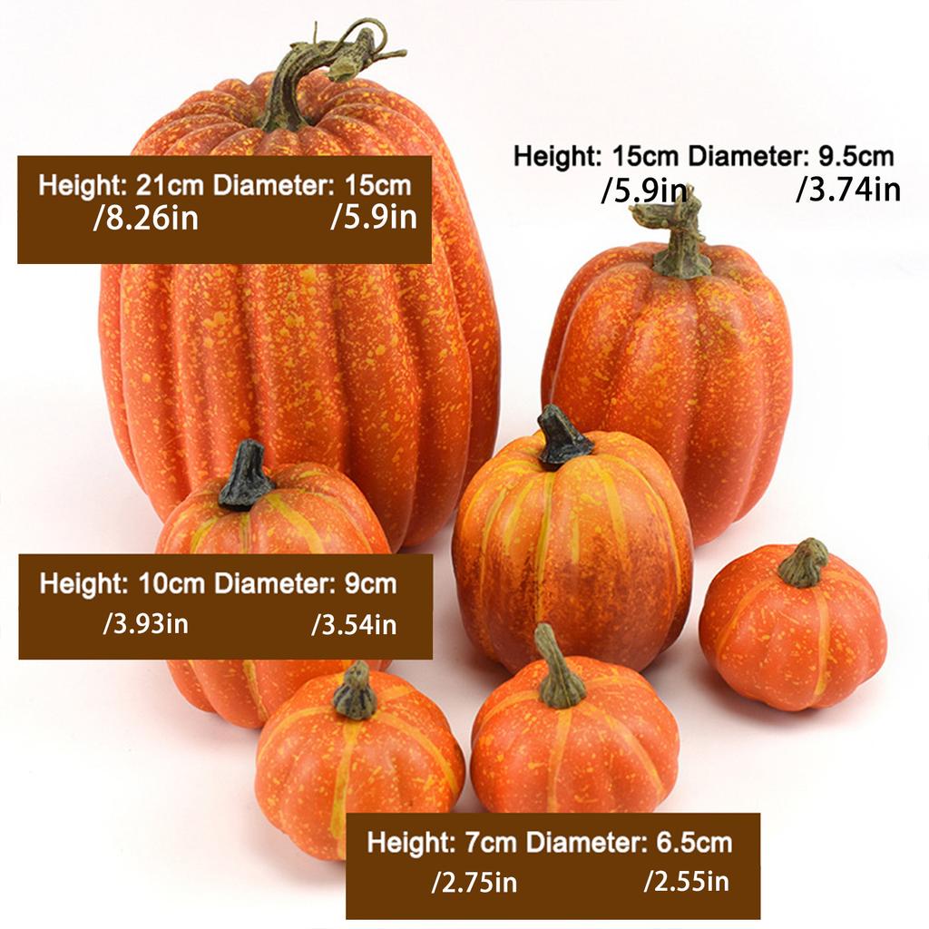 7PCS Artificial Hallowee Pumpkin Simulation Vegetable Artificial Pumpkins DIY Craft Autumn Decorations For Home Party Decor