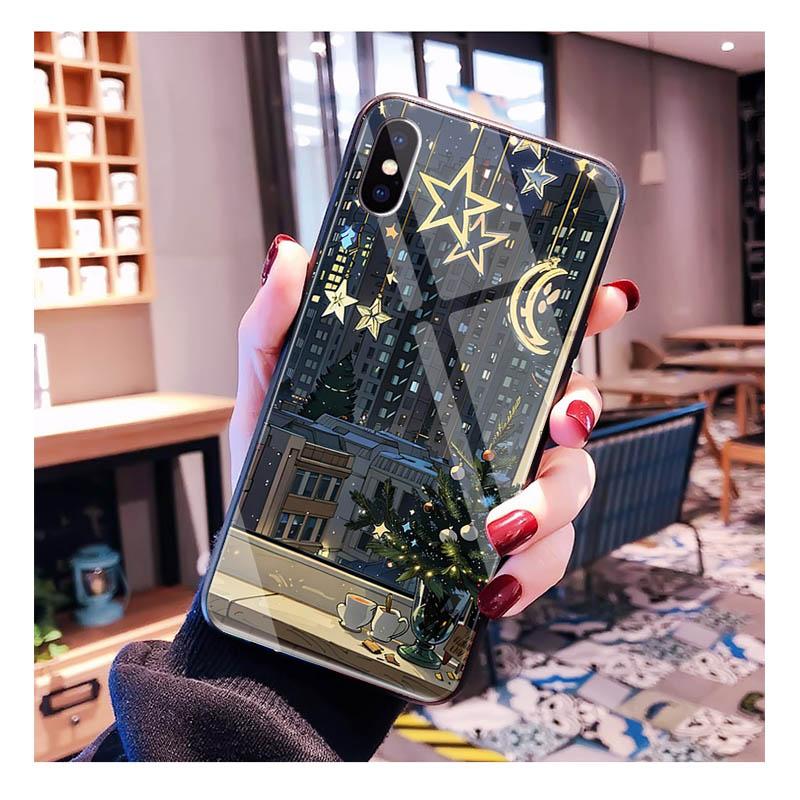 Christmas Tree Ball Glass phone case For iPhone 17 Pro Max Air 17 16 15 14 13 Pro Max 15 16 Pro 15Plus Case