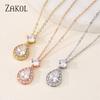 ZAKOL Luxury Geometric Water Drop Cubic Zirconia Jewelry Sets for Women Exquisite Engagement Jewelry Wedding Jewellery Set