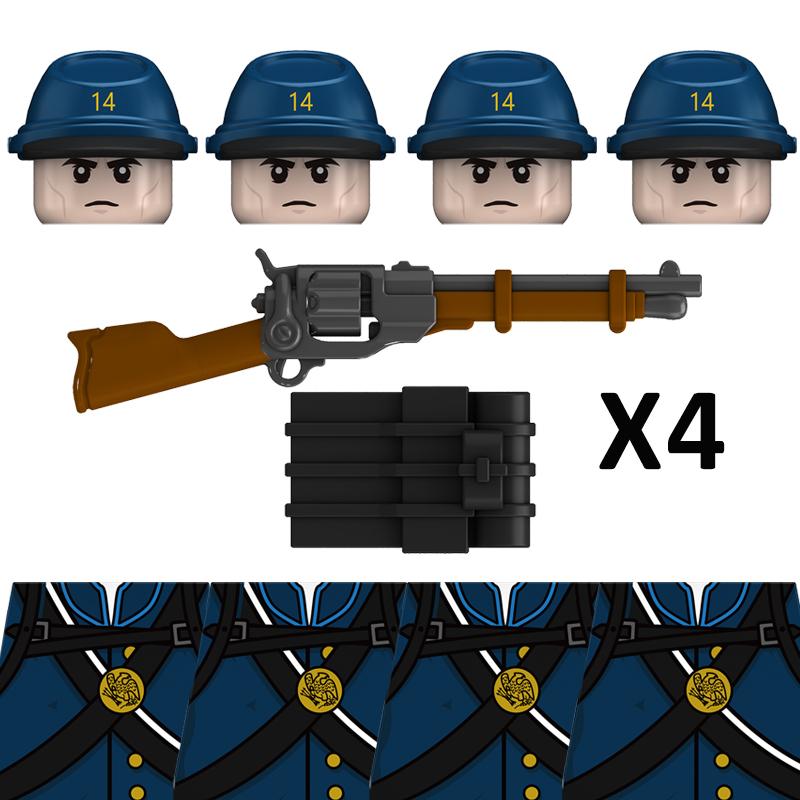Военный Солдат Гражданской Войны в Америке Строительные Блоки Армейские Фигурки Техасский 4-й Пехотный Полк Джозеф Оружие Кирпичики Игрушки Для Детей
