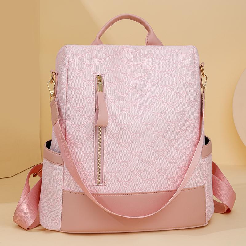 Рюкзак Anti-Theft, женский, большой емкости, мягкий кожаный рюкзак, контрастный цвет, многоцелевой, школьная сумка