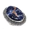 Natural Sodalite Gemstone Handmade 925 Sterling Silver Jewelry Ring Size 9 V1b63