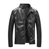 Plush Leather Jacket Men's PU Leather Jacket Men's Autumn and Winter Korean Style Trendy Stand-up Collar Motorcycle Jacket Casual Jacket