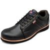 Edwin Waterproof Casual Leather Retro Classic Round Size Men's Shoes, Sneakers, Lightweight, Wingtip, Style, Waxed, Laces, Black, 28.0 (edm4208u)