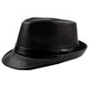 WHITE FANG Leather and PU Stylish and CA342 Men's Fedora, Leather, Black, Fall/Winter, Cool, (01 Black)