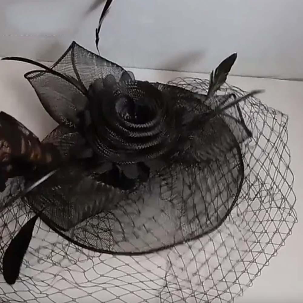 Изысканная шляпа-вуаль, головной убор, бант, повязка на голову невесты, винтажная сетчатая шляпа-вуаль, фотография