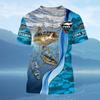 New Trends for Summer 2025 Versatile Men's Sea World Graphic Fish Print T-Shirt Top