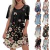 Women's Casual And Fashionable V-neck Short Sleeve Printing Mid Length Dress