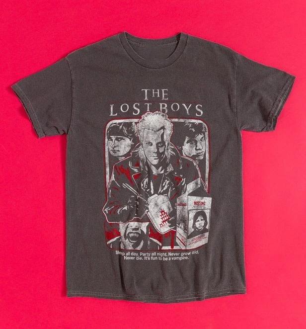 The Lost Boys Sleep All Day Wash Charcoal T-Shirt NT177 FREE SHIPPING