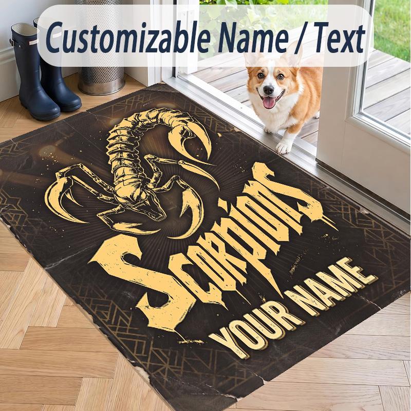 Custom Text Printed Rug Scorpions Non Slip Floor Carpet For Home Room Decor