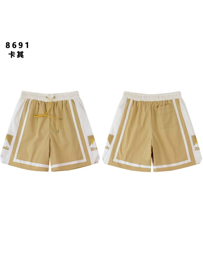 American trendy brand RHUDE 3M reflective letter printing casual sports shorts men's and women's same five-point pants