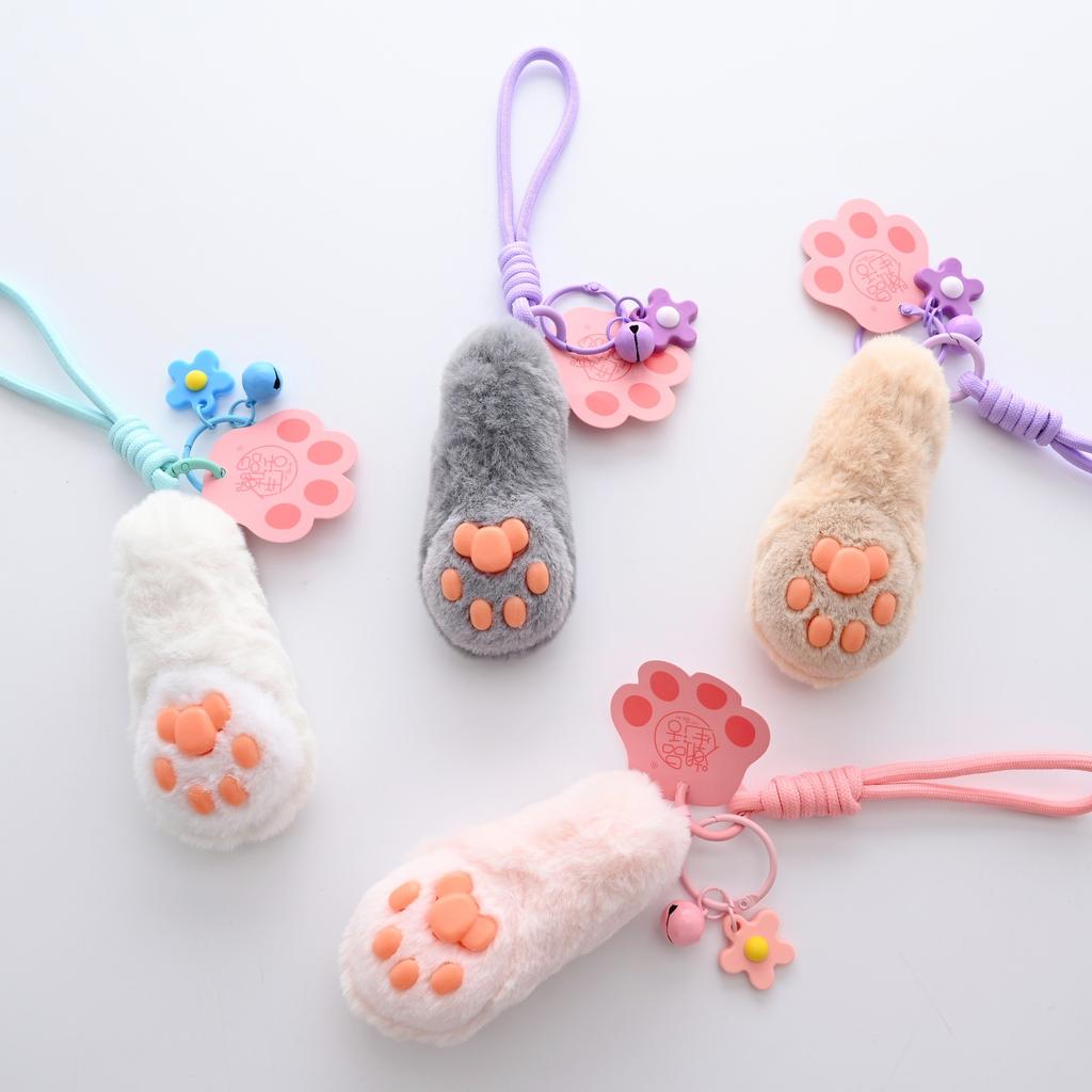 Новый милый мягкий плюшевый брелок-подвеска в виде кошачьей лапы Мультяшная плюшевая кошачья лапа для снятия стресса Подвеска для рюкзака Подарок на день рождения