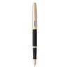 Cross Segaris Black Fine Fountain Pen W/ Chrome Cap & Gold Trim