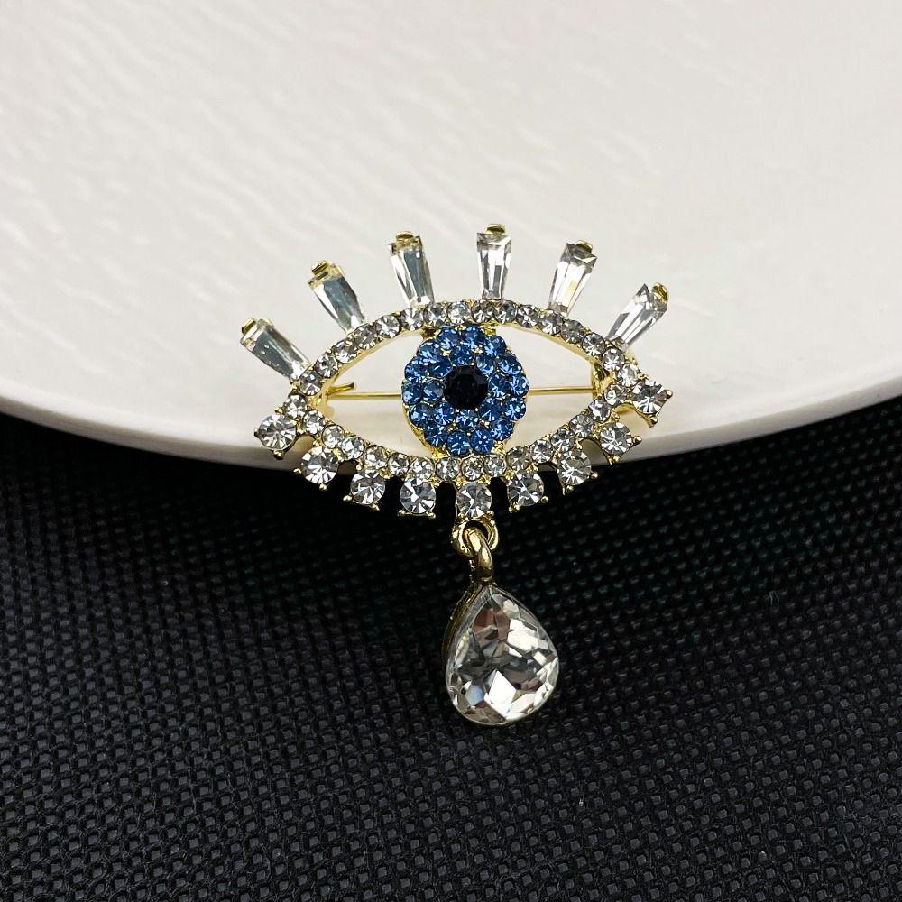 Decoration Devil Eye Brooch Pin Hollow Out Banquet Clothes Pin Unique Luxury Badge Pin Gifts