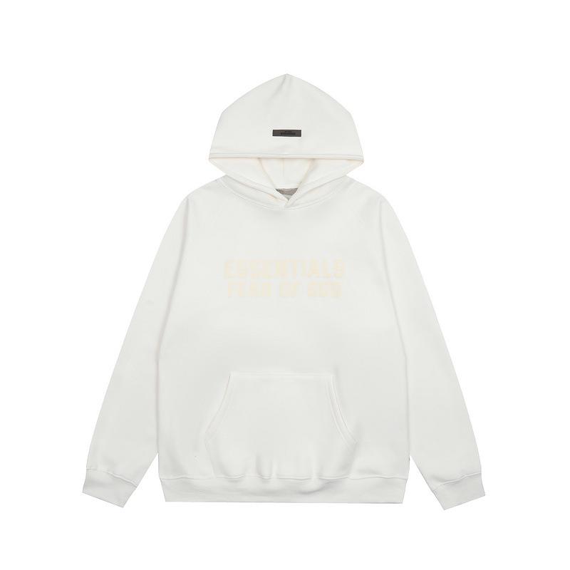 High Street Trend Brand ESSENTIALS Fleece-Lined Heavyweight Flocked Letter Hoodie for Men & Women