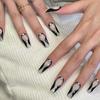 Nail Manicure Black Line Rhinestone Nail Patch Nail Patch Nail Patch Removable Nails