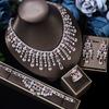 Luxury Dress Jewelry Color Zircon Necklace Set High-end Wedding Micro-set Bridal Wedding Earrings Jewelry