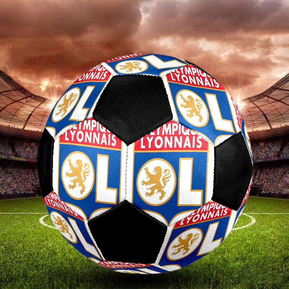 1 шт. Футбольный мяч Olympique Lyonnais, размер 5, Praha, Мяч для мини-футбола, Цветной, Для всех возрастов, Машинная строчка, ПВХ, Готов к соревнованиям, Прочный, Высокий отскок