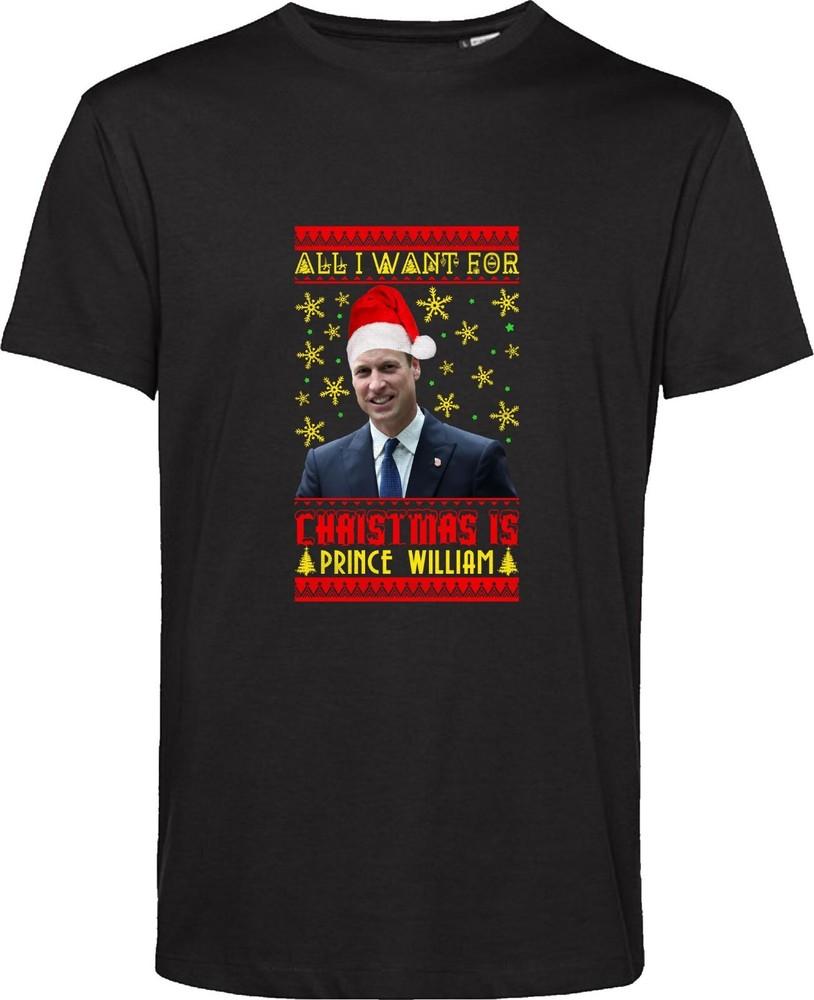 All I Want For Christmas Is Prince William T Shirt Santa Royal Family Xmas Top