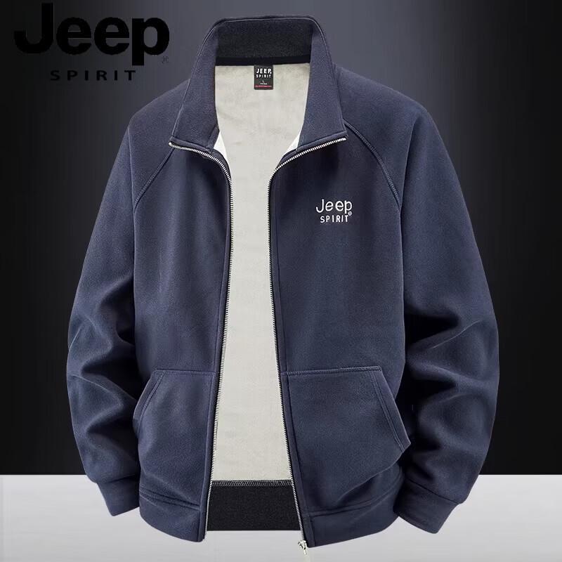 Мужская флисовая куртка-кардиган на молнии с воротником-стойкой JEEP SPIRIT