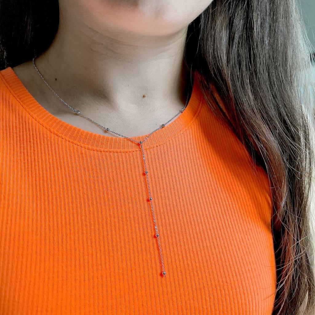 Серебряное колье с без камней, вес изделия 2,84 гр (2159216)