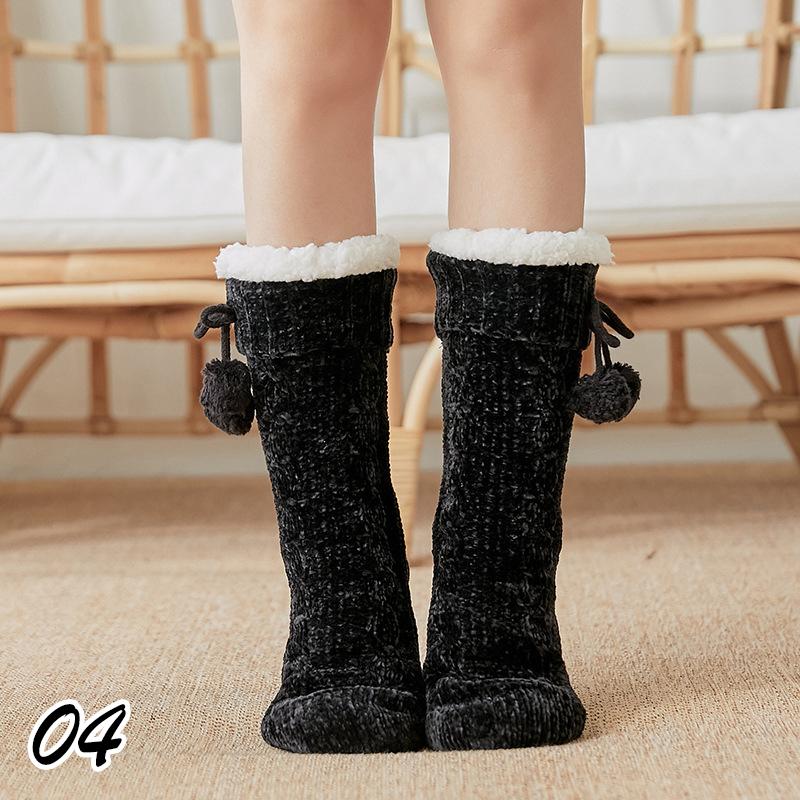 Напольные носки для женщин и взрослых, зимние носки, носки для сна, ковровые носки, домашние теплые леггинсы с мягкой подкладкой, ежемесячные тапочки, носки