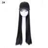 Hair Wig With Baseball Cap Straight&Wave Curly Hair Women Girl's Wigs