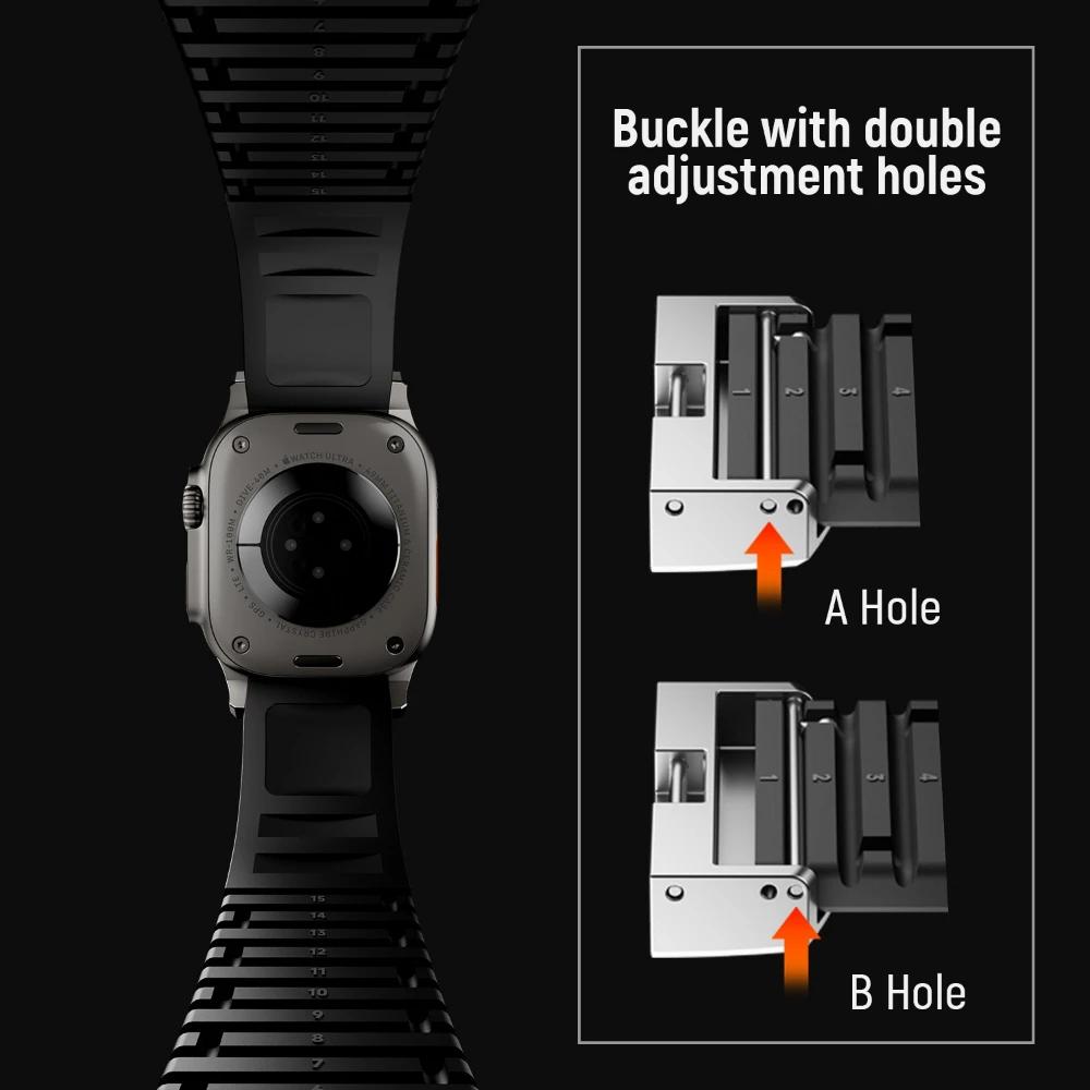 Силиконовый ремешок TPU для Apple Watch Band Ultra 3 49мм 46мм 45мм 44мм Браслет титанового цвета для IWatch Серии 11 10 9 8 SE 7 6 5