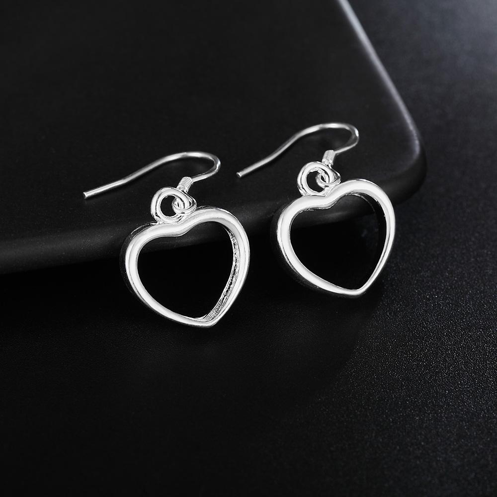 Изысканные серьги из стерлингового серебра 925 пробы, модные серьги в форме полого сердца для женщин, подарок на день рождения, очаровательные ювелирные изделия