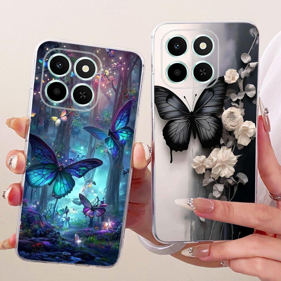 Soft Clear Silicone Casing For Honor X6C X6 X6S 4G Phone Case HonorX6 X 6 Cover Cartoon Cat Dragon Flower Butterfly Pattern