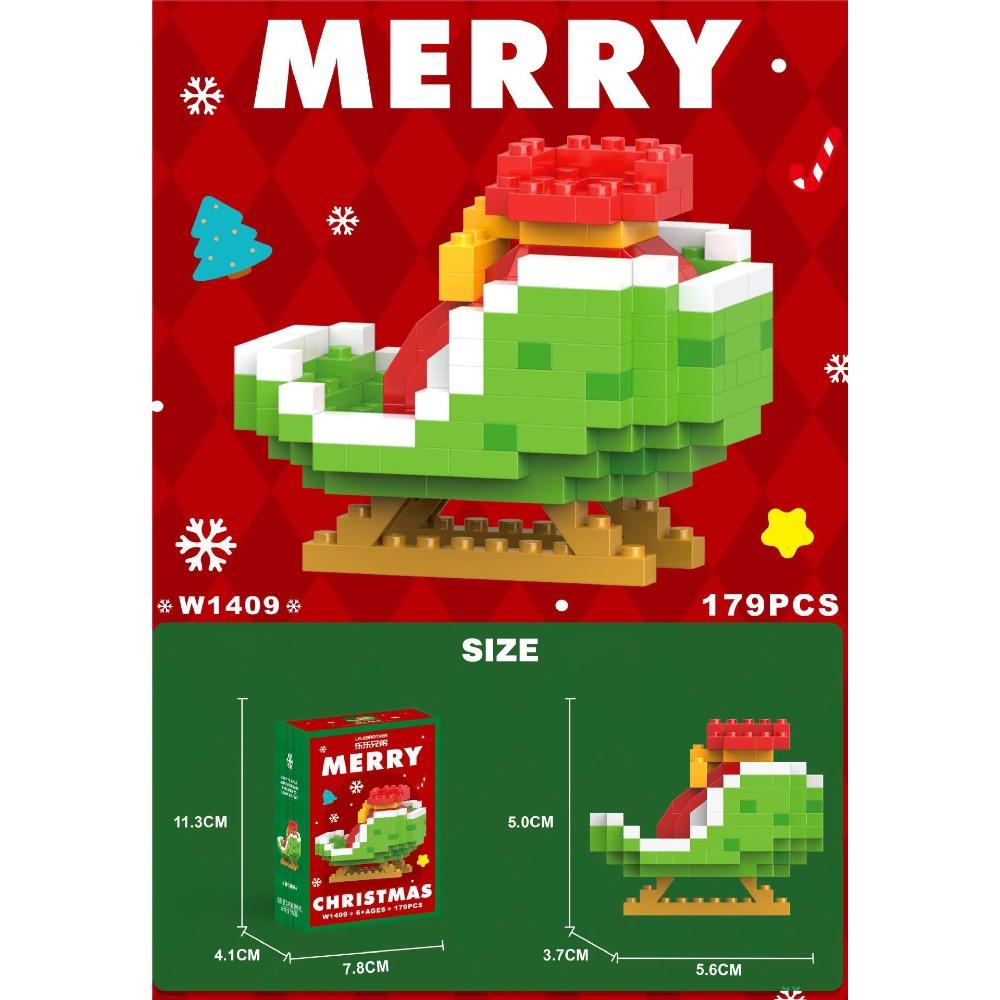 Рождественский строительный блок Санта-Клаус Снеговик Лось Дерево Микрокирпичная головоломка Сборная модель Домашнее украшение Рождественская вечеринка Подарок Детская игрушка