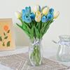 10 шт., искусственный цветок тюльпана со стеблем, реалистичный домашний офисный стол, центральная часть свадебного искусственного цветка, ветка, искусственная цветочная композиция, украшение