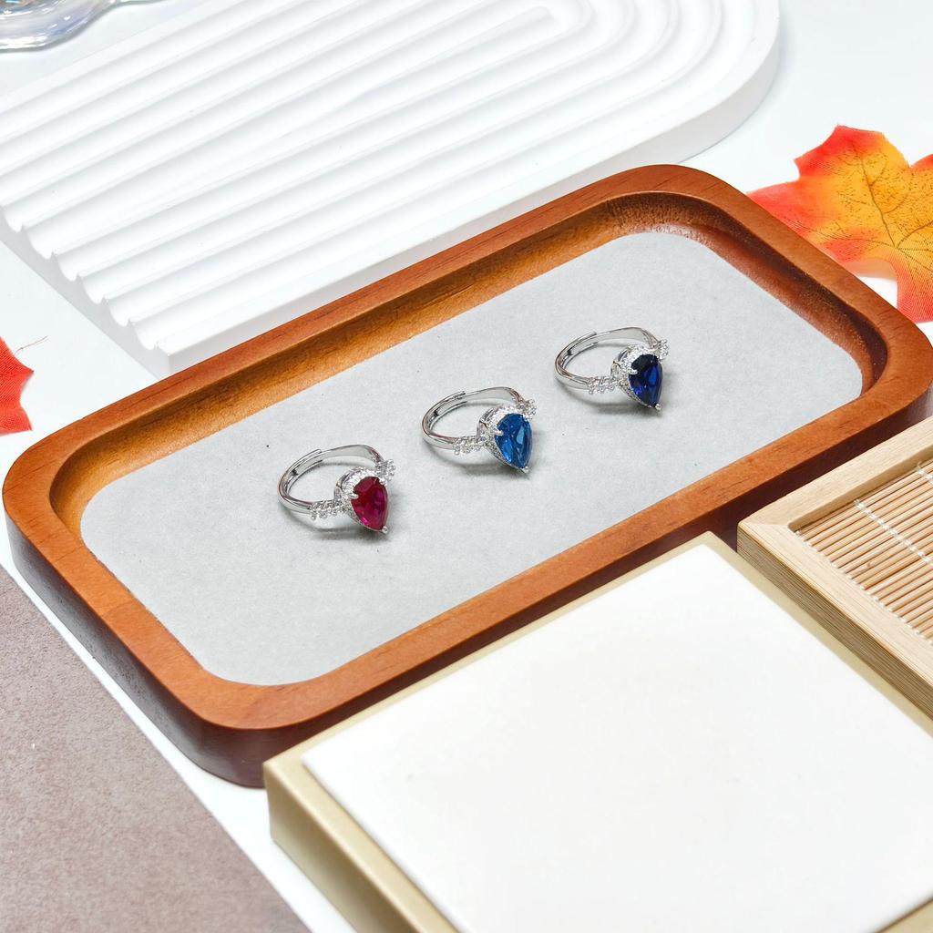 Кольцо Gesen Jewelry с открытым цирконом в форме капли воды - Свадебное кольцо в европейском и американском стиле для женщин.