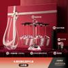 Burgundy Wine Glasses Set 6pcs Crystal Red Stem With Rack Or Decanter Modern Elegant Home Barware