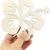 10 Unfinished Wooden Hibiscus Cutouts - Ideal for DIY Craft Projects, Home Party Decorations, and Gift Tags