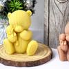 3D Мультяшный Медведь, Обнимающий Свечу, Силиконовая Форма для Домашней Выпечки и Гипсовых Украшений