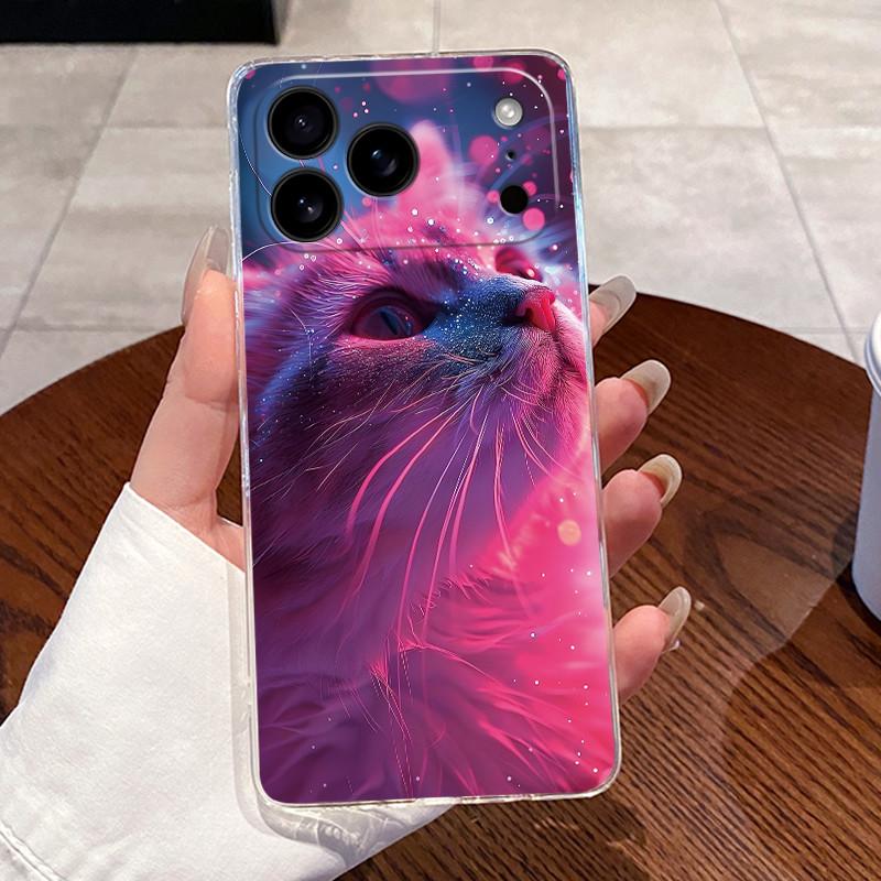 Case For iPhone 17 Air 17 Pro 17 Pro Max Aesthetic Cute Cat Astronaut Transparent Cover For iPhone 17 Air 17 Pro 17 Pro Max Capa
