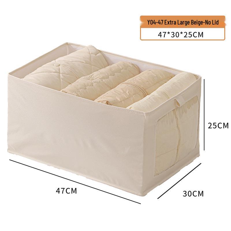 Большой складной контейнер для хранения из хлопка и льна с прозрачным окошком